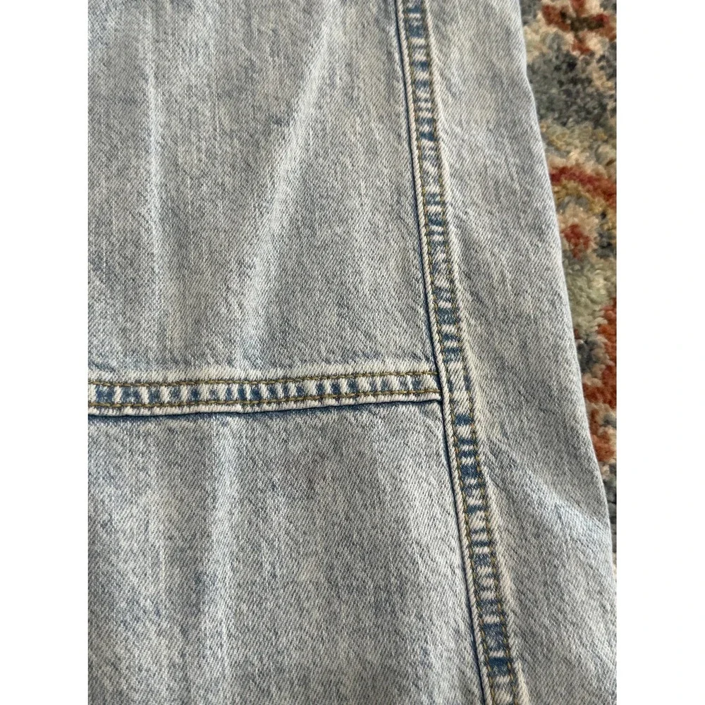 Art Class Cargo Jeans Girls 6 Light Wash Wide Leg Utility Y2K *Flawed*